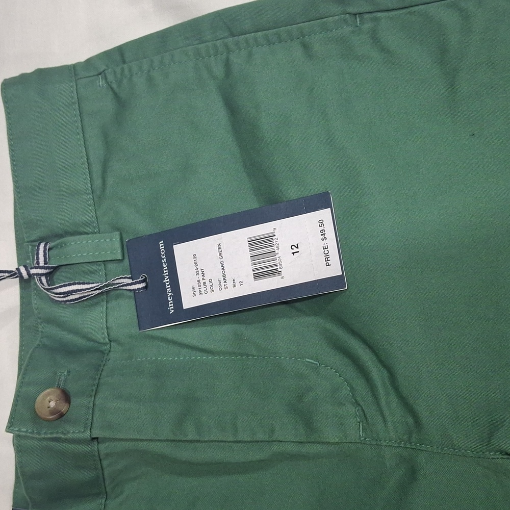 Vineyard Vines Kid's Olive Cargo Pants - Picture 7 of 7